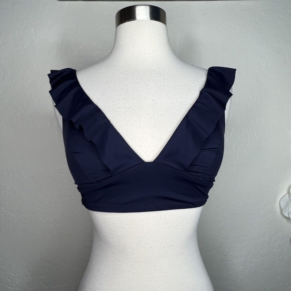 Sea Level Australia Navy Frill Bikini Top Women’s Sz US 4